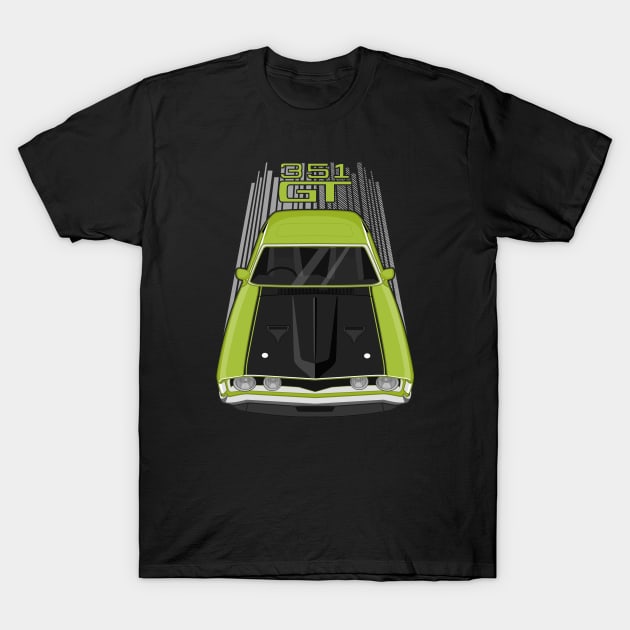 Ford Falcon XA GT 351 - Lime Green and Black T-Shirt by V8social